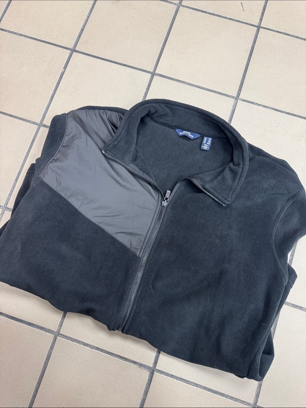 Lands' End Men's Black Lightweight Fleece Shirt Jacket